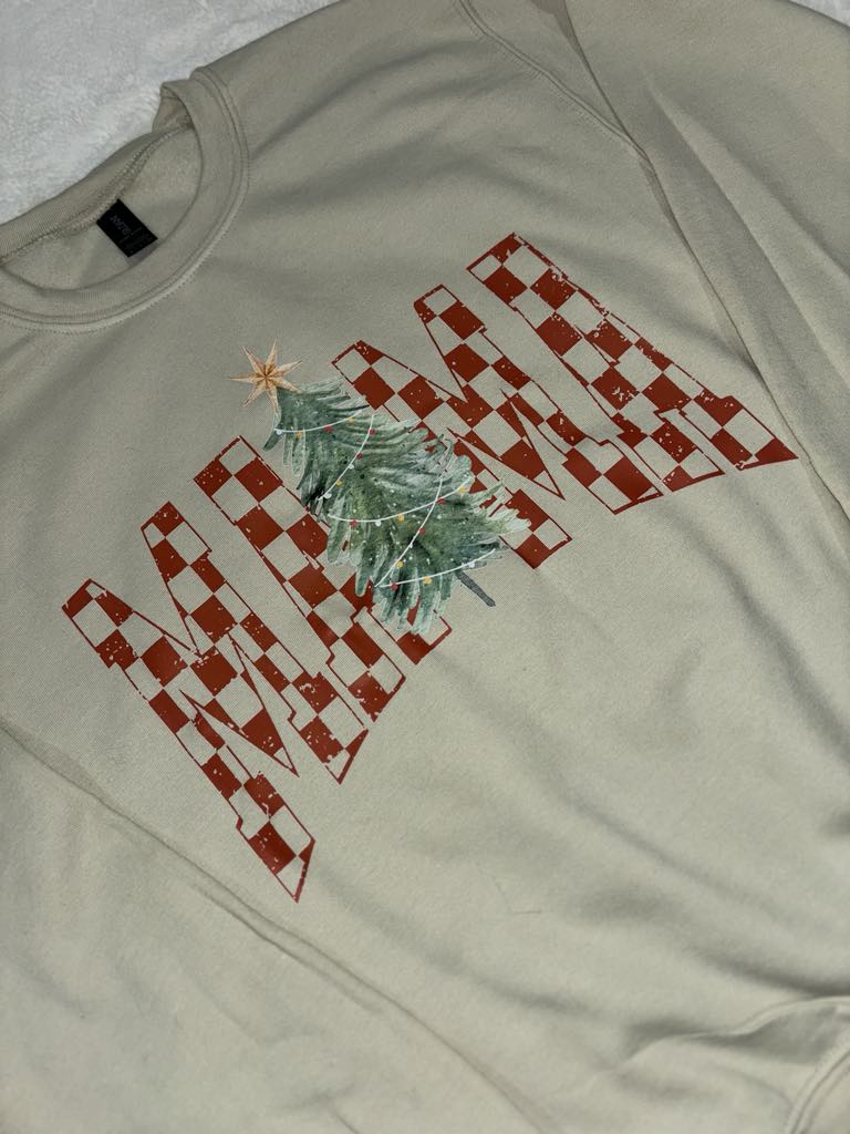 Christmas MAMA Checkered Crewneck