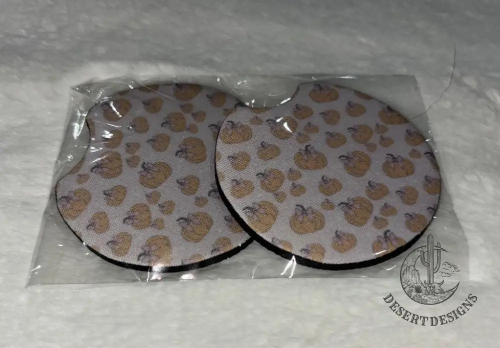 Fall Car Coasters Pink Pumpkins