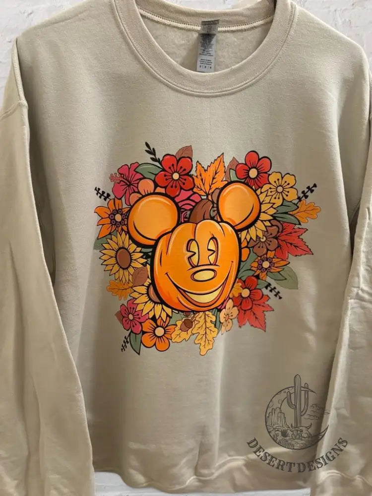 Mouse Fall Floral Crewneck