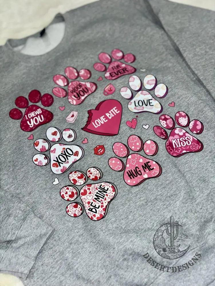Paw Print Valentine Crewneck