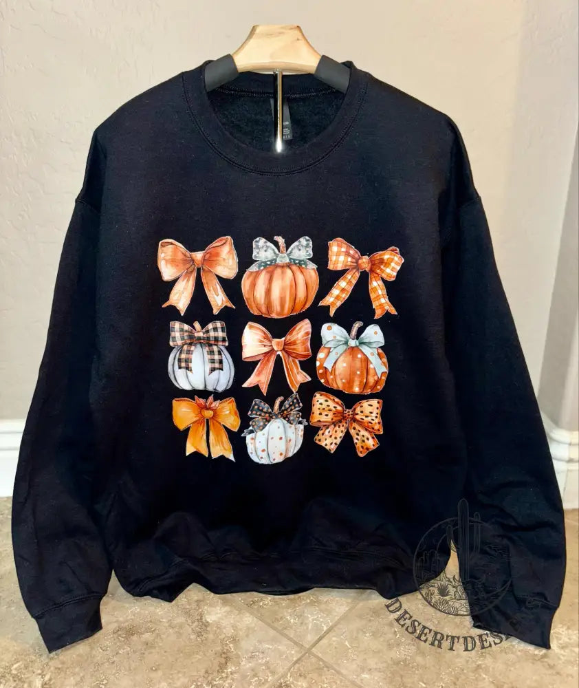 Pumpkin Coquette Crewneck Xs / Black