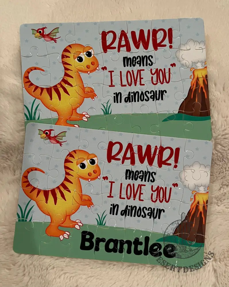 Valentine’s Day Puzzles Red Dinosaur / No Name