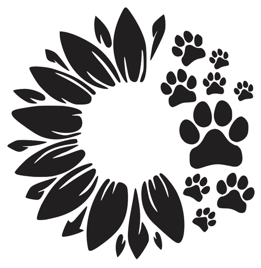 Paw Print Sunflower Decal