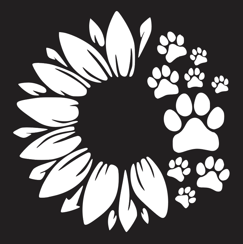 Paw Print Sunflower Decal