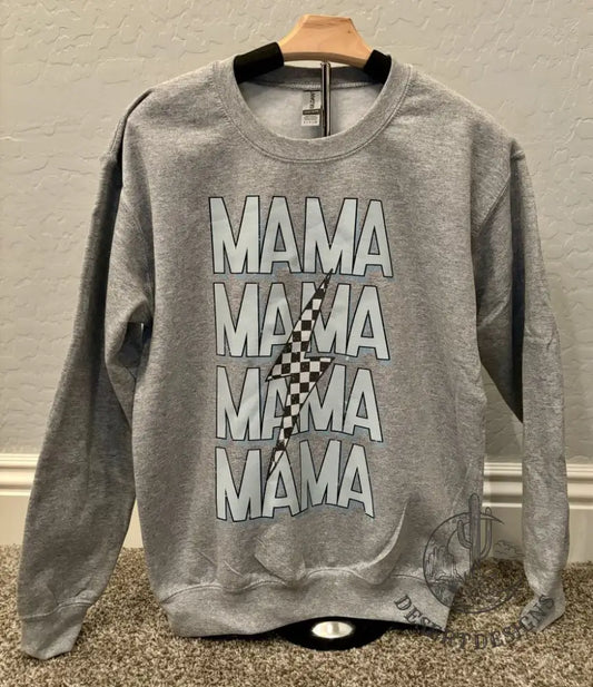 Blue Mama Lightning Crewneck Xs / Gray